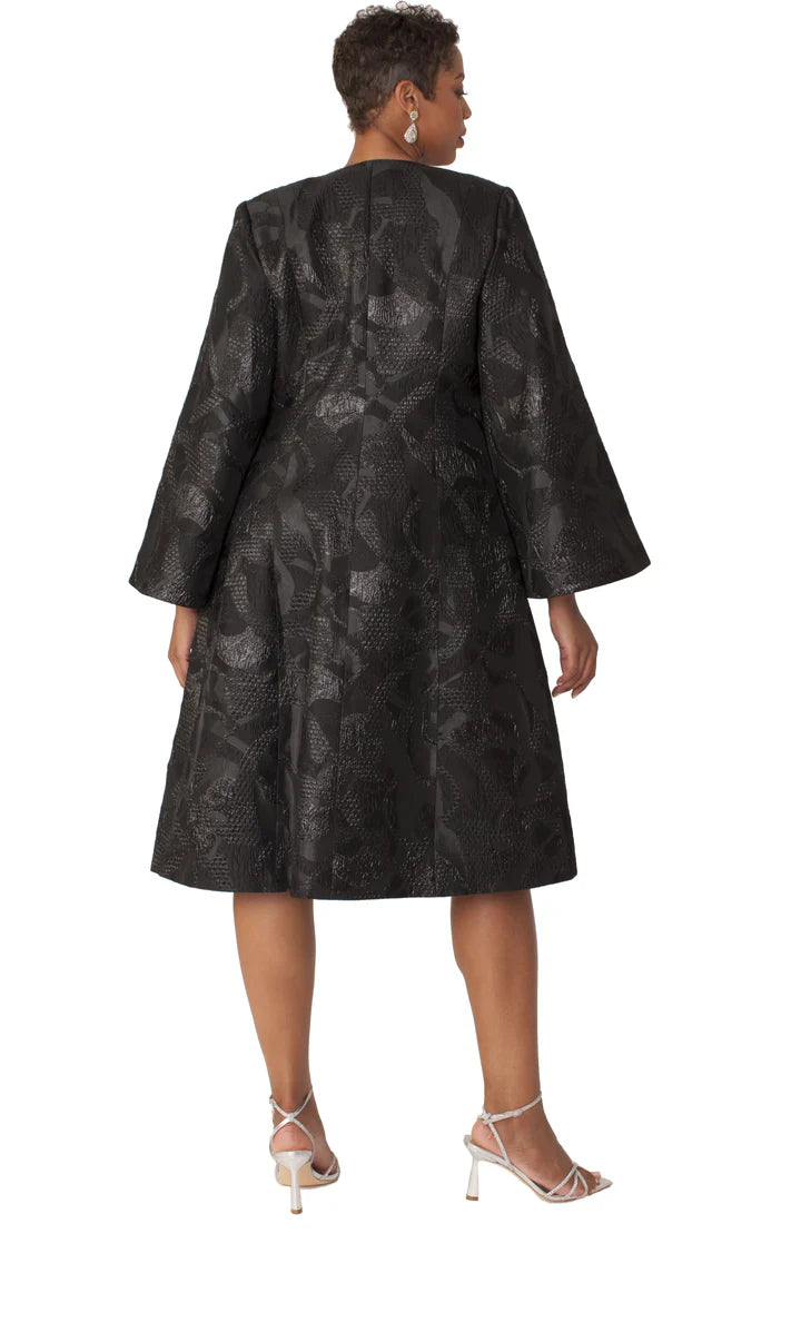 Brocade Jacket Dress Set with Bell Sleeves