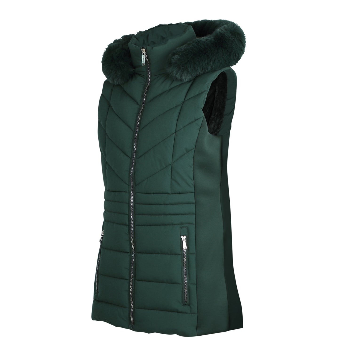 Sleeveless Hooded Sherpa Puffer Vest