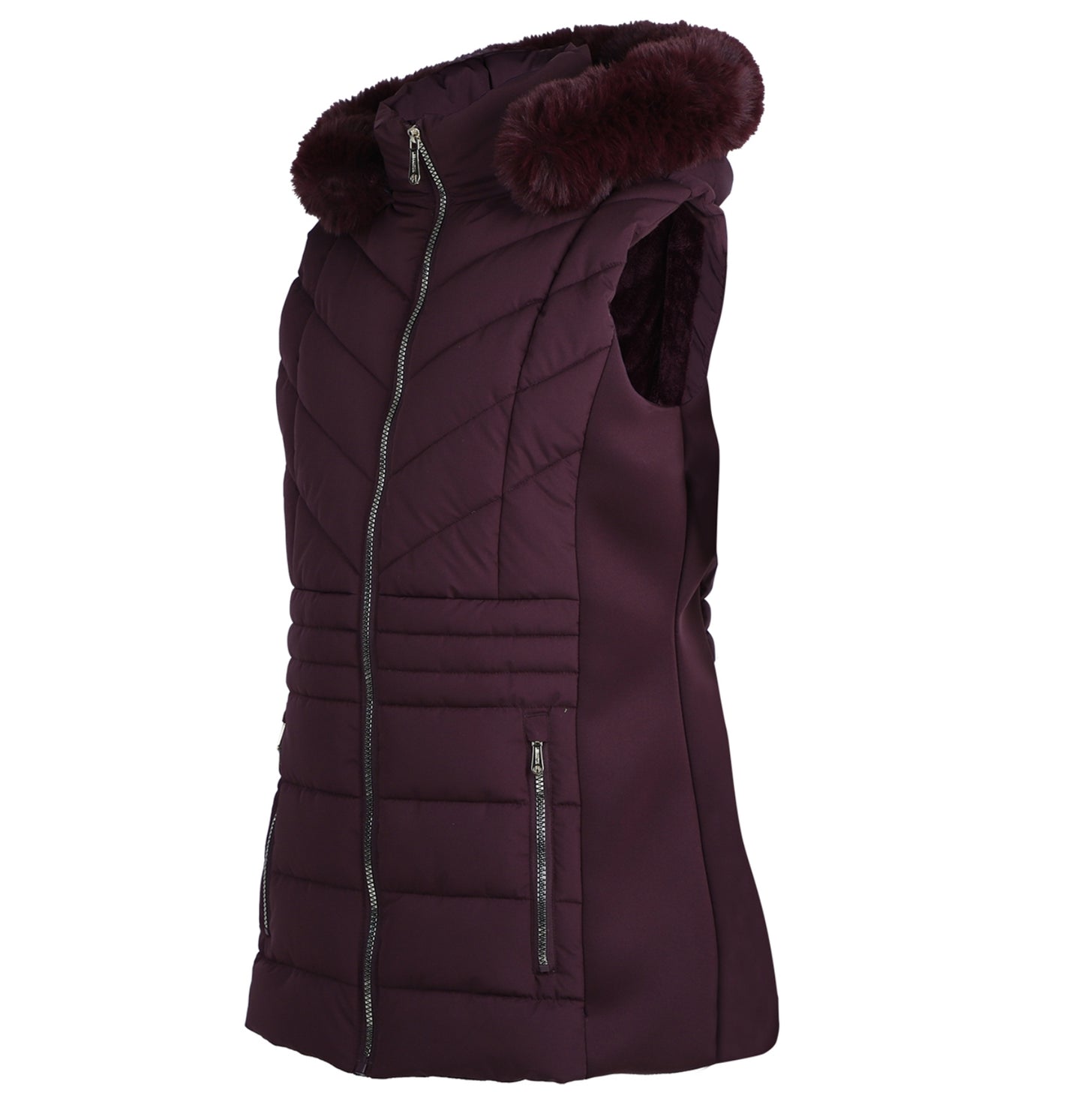 Sleeveless Hooded Sherpa Puffer Vest