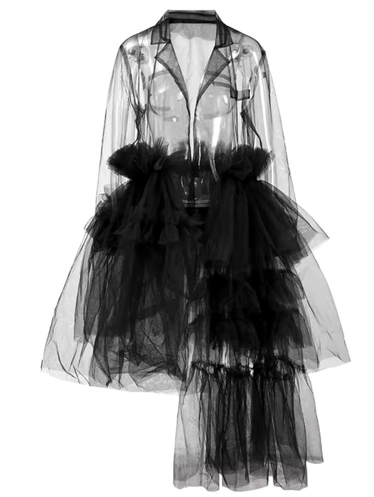 Tulle Tiered Sheer Jacket