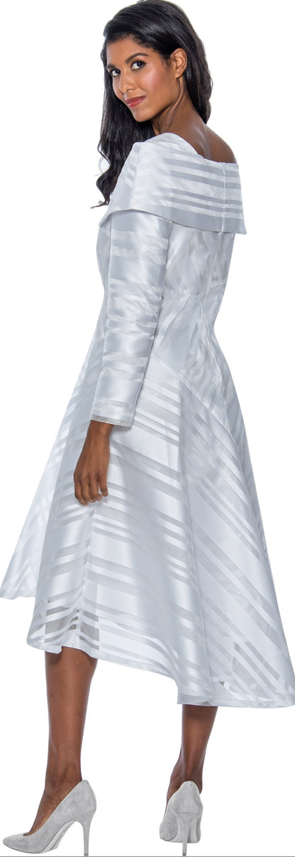 Dresses by Nubiano 831W - Portrait Collar Sheer Overlay PlusDress