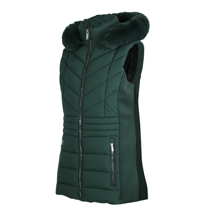 Sleeveless Hooded Sherpa Puffer Vest